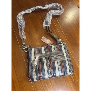 Madi Claire Multicolored Leather Satchel Purse Shoulder Bag